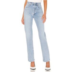 AGOLDE Lana Faded Blue Denim Jeans 26 Butt Rip